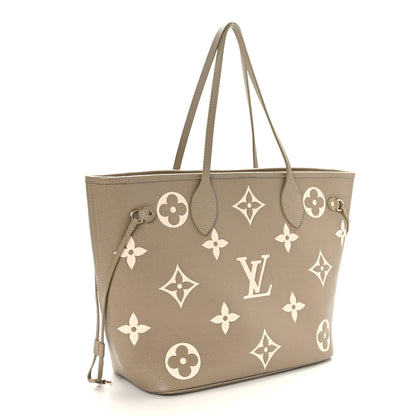 Louis Vuitton Empreinte Monogram Giant Neverfull MM Khaki Cream 3 of 8