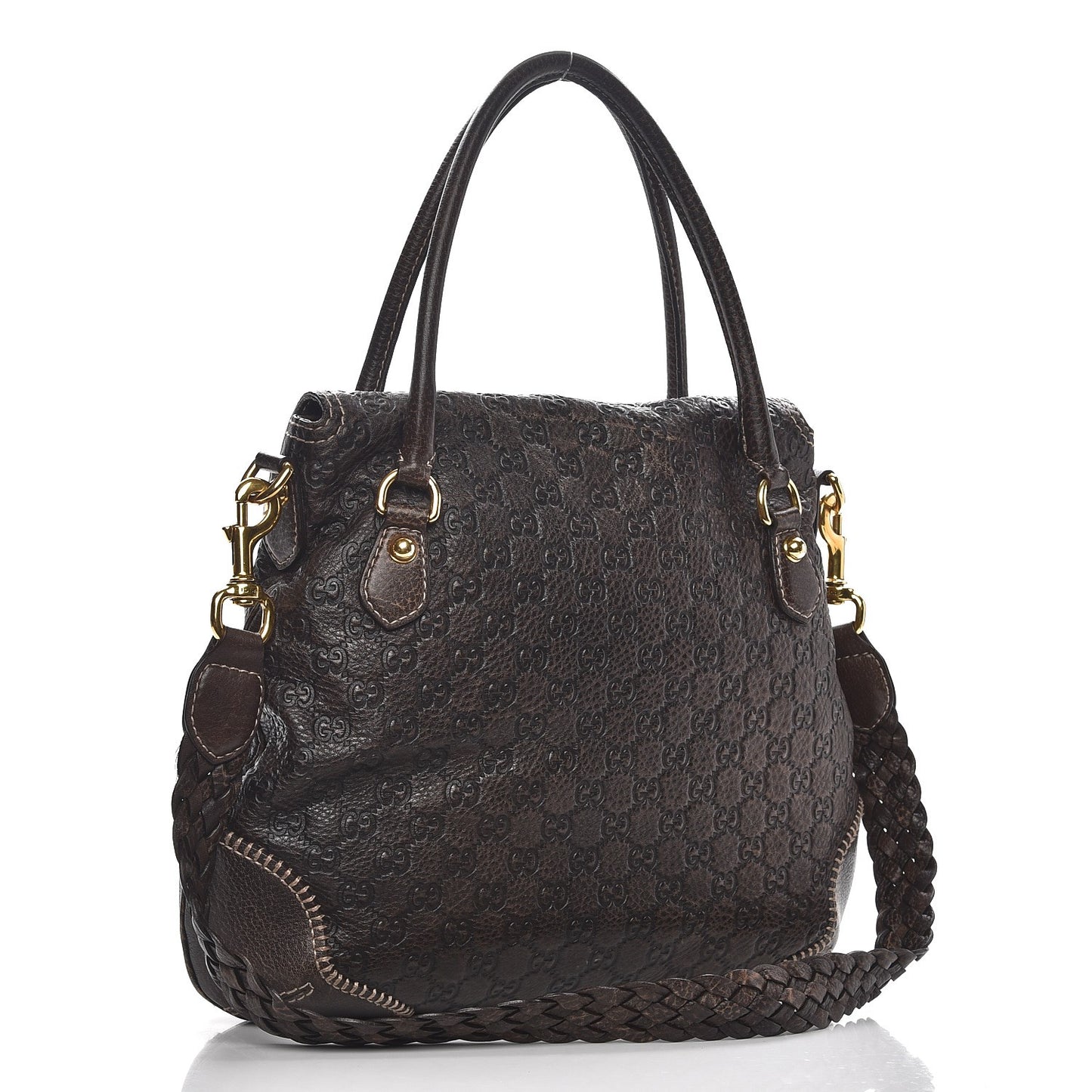 Guccissima New Pelham Satchel Dark Brown