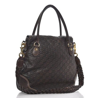 Gucci Guccissima New Pelham Satchel Dark Brown 4 of 13