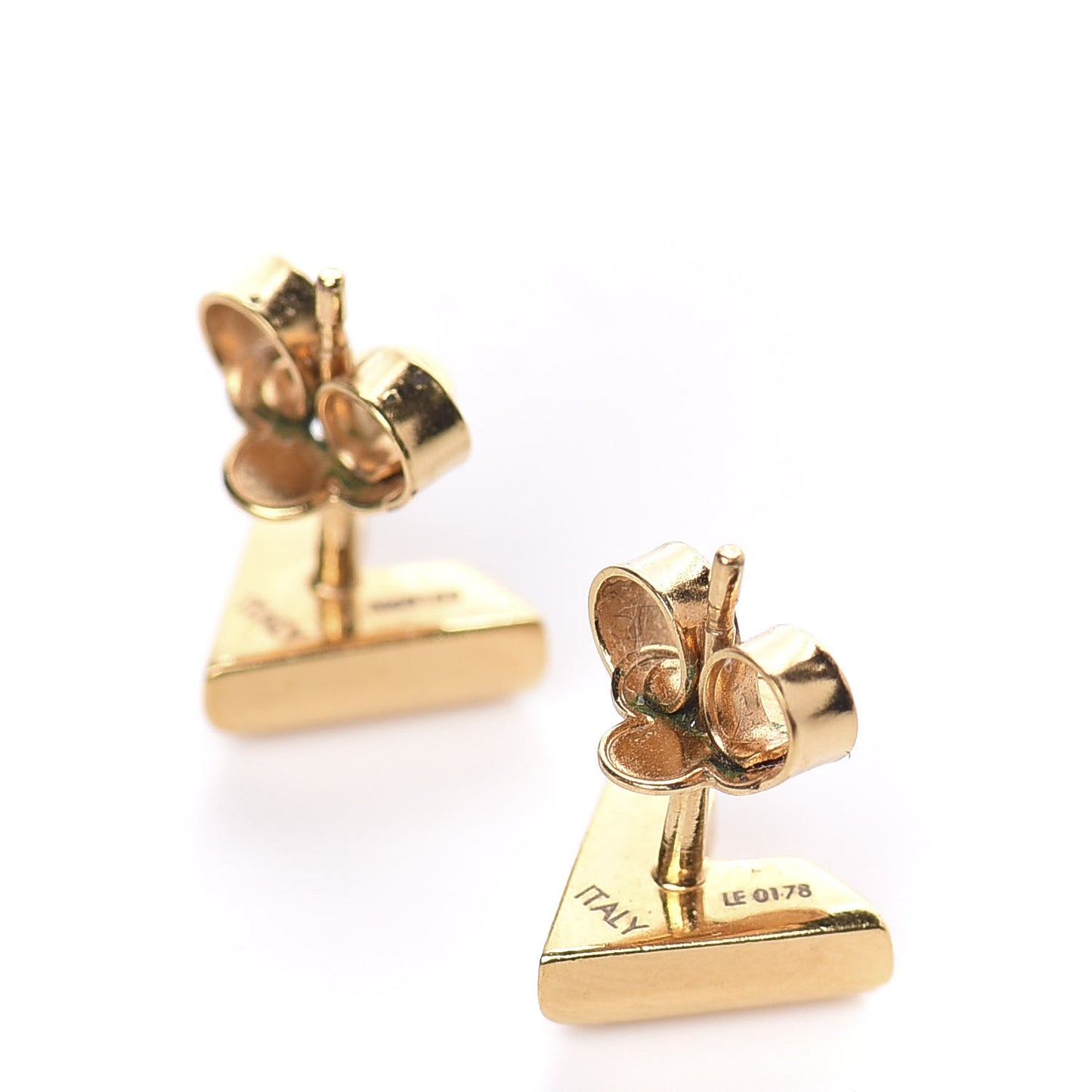 Brass Essential V Stud Earrings Gold