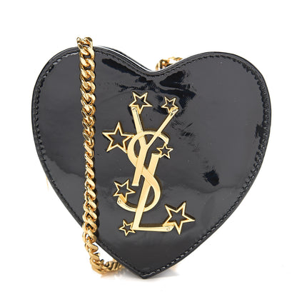 Saint Laurent Patent Small Love Heart Chain Bag Black 1 of 9