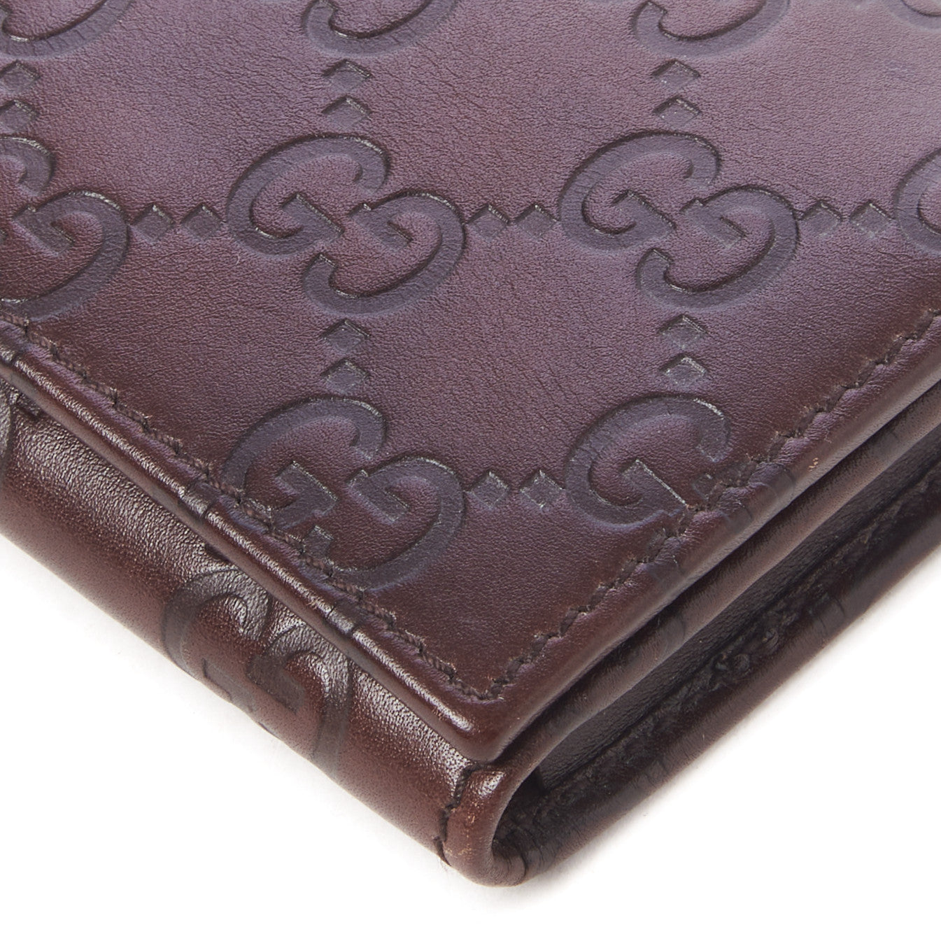 Guccissima Card Case Brown