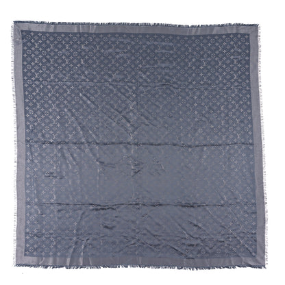 Louis Vuitton Silk Lurex Wool Monogram Shine Shawl Charcoal Grey 1 of 3