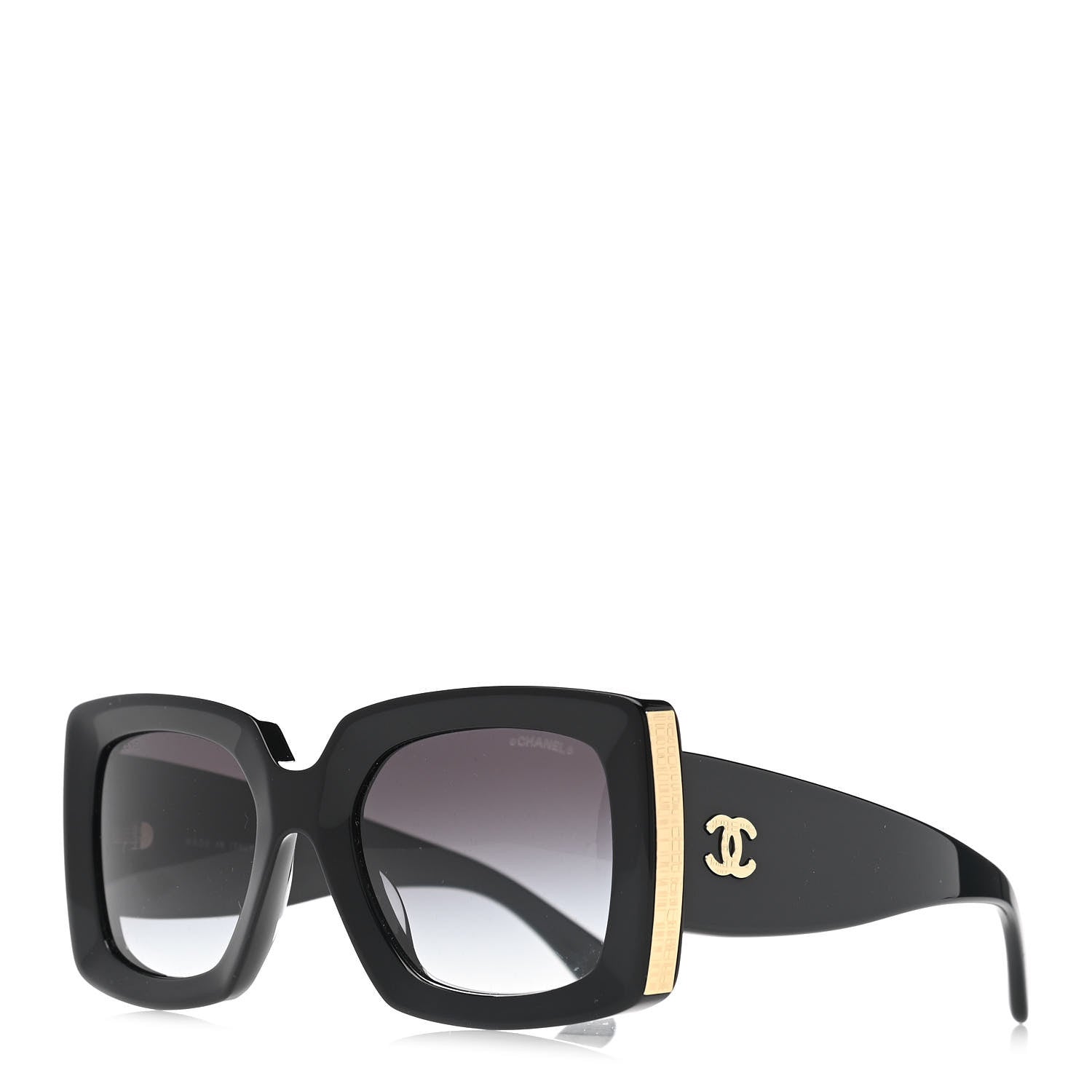 Chanel Acetate Rectangle Sunglasses 5435 Black 1 of 8
