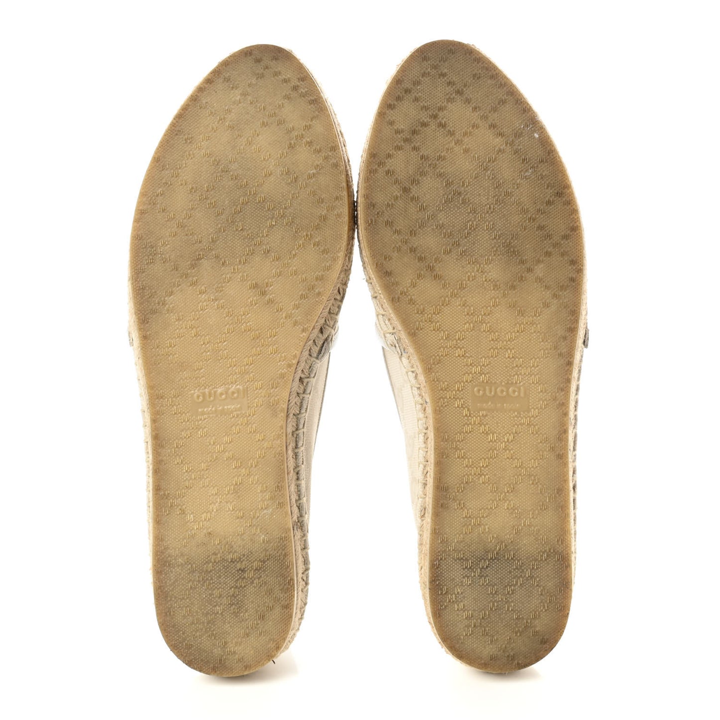 Washed Cotton Miro Soft Calfskin GG Monogram Espadrilles 36.5 White Mystic White