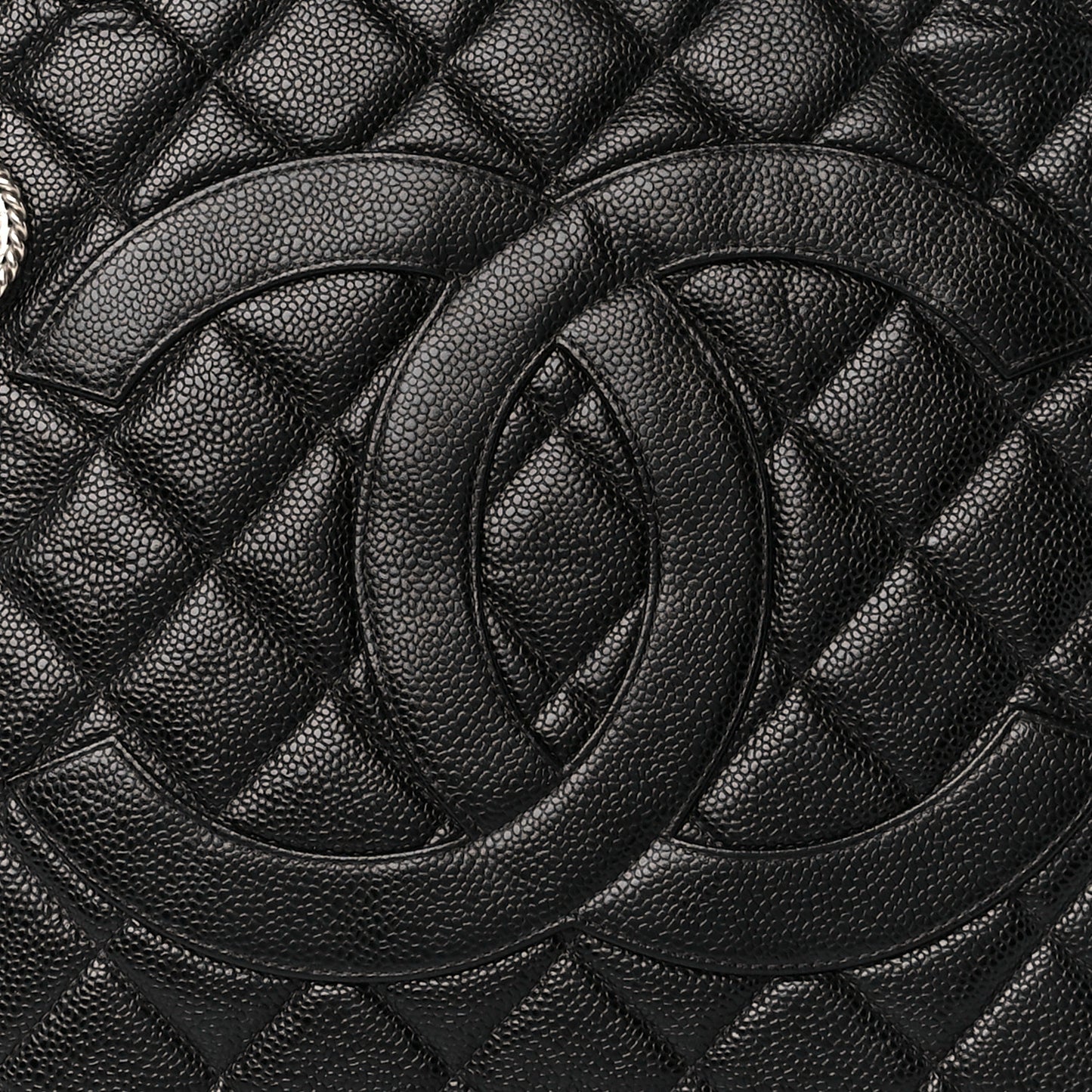 Caviar Quilted Medallion Tote Black