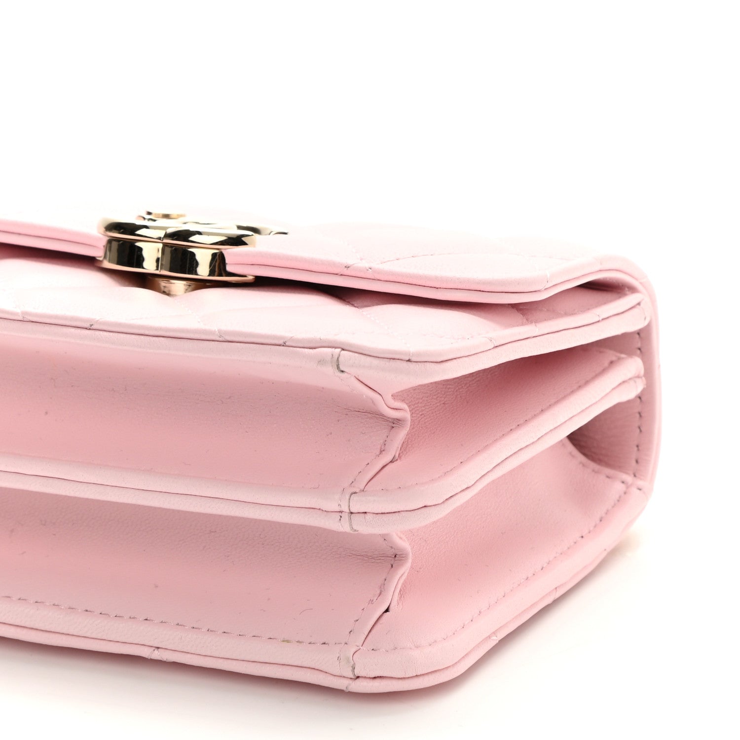 Chanel Lambskin Quilted Pick Me Up Clutch With Chain Pink 11 of 12