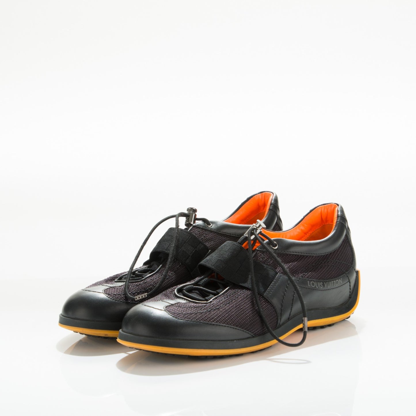 Calfskin Nylon Sneakers 5.5 Black