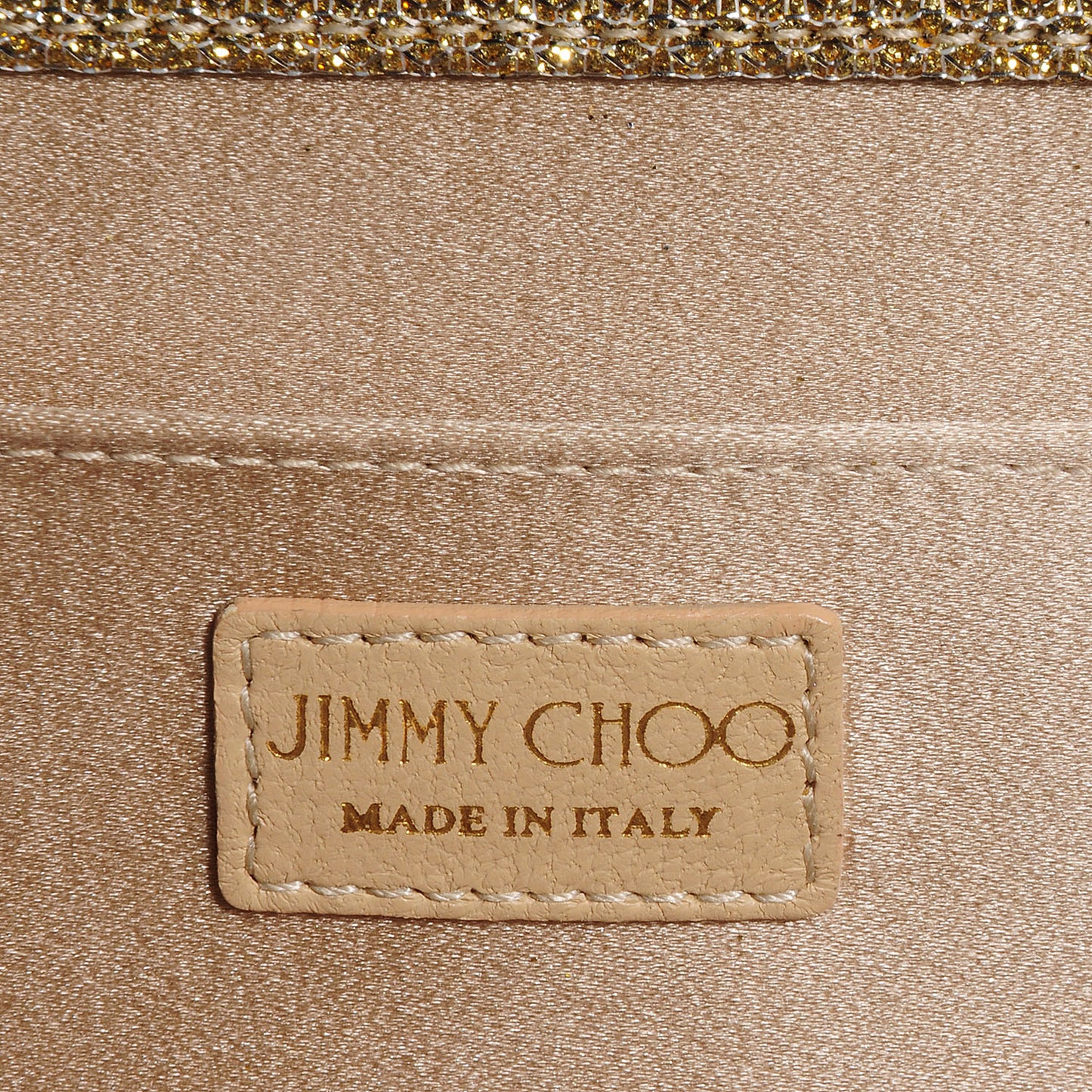 Glitter Fabric Cayla Clutch Metallic Gold