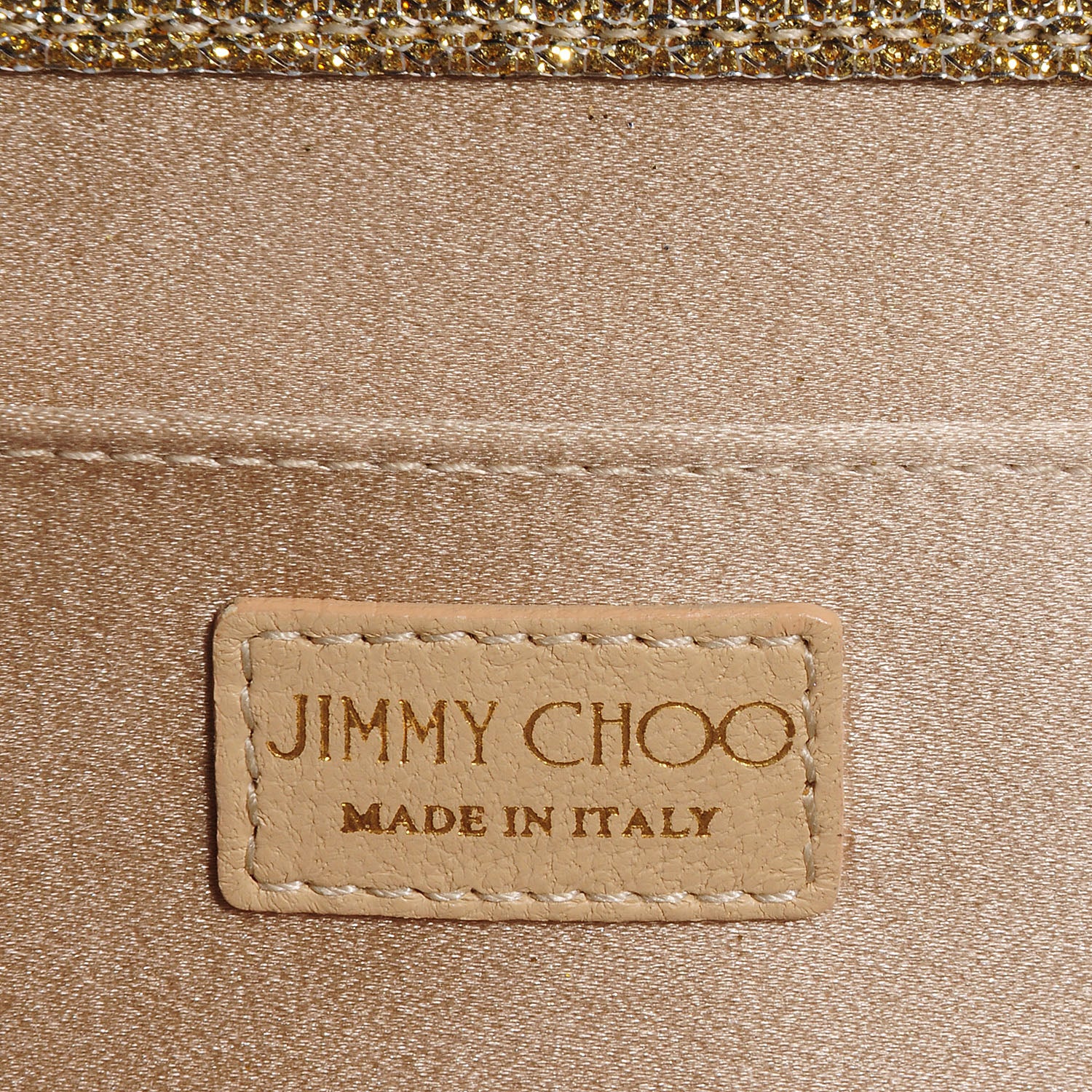 Jimmy Choo Glitter Fabric Cayla Clutch Metallic Gold 7 of 9