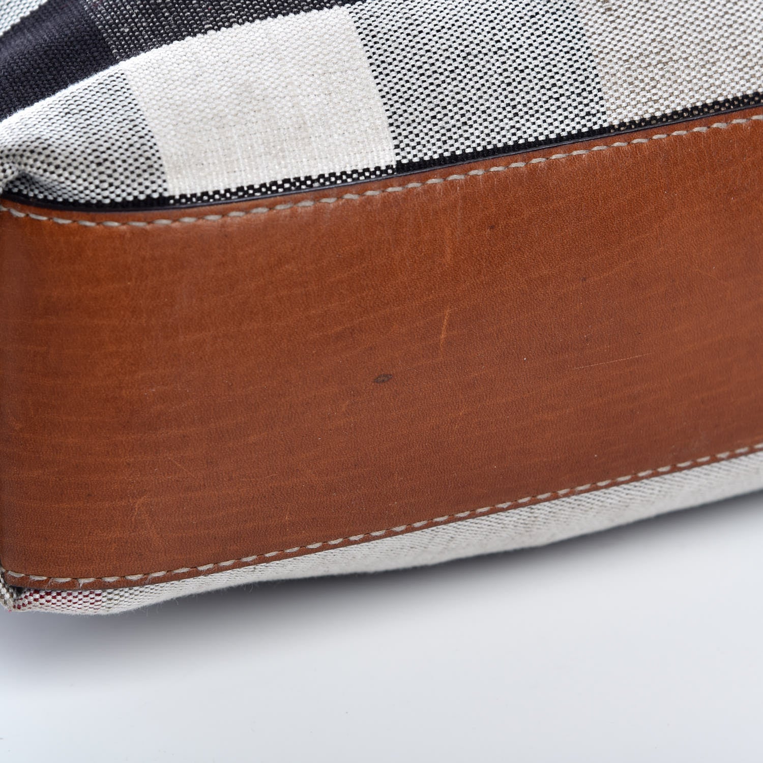 Burberry Canvas Mega Check Medium Tottenham Brit Tote Saddle Brown 8 of 8