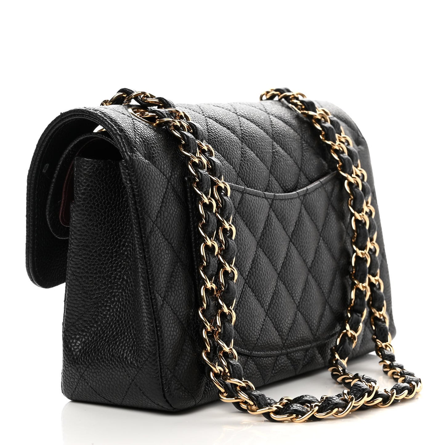 Caviar Quilted Small Double Flap Black
