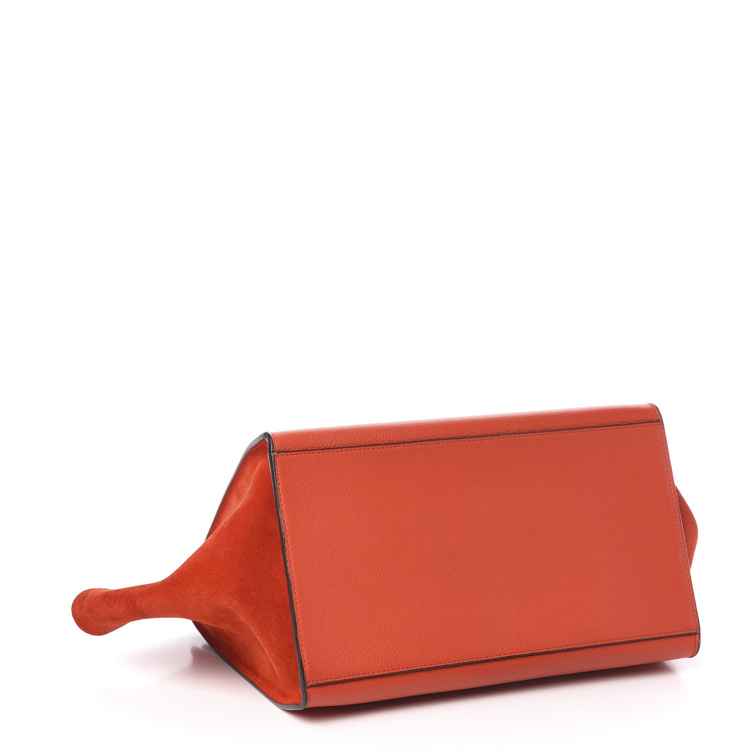 Celine Drummed Calfskin Suede Medium Trapeze Vermillion 5 of 10