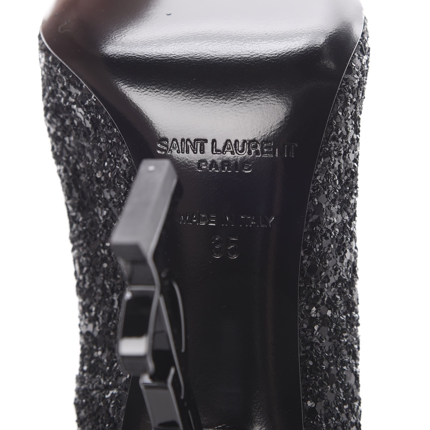 Saint Laurent Glitter Opyum 100 Pumps 35 Black 7 of 8