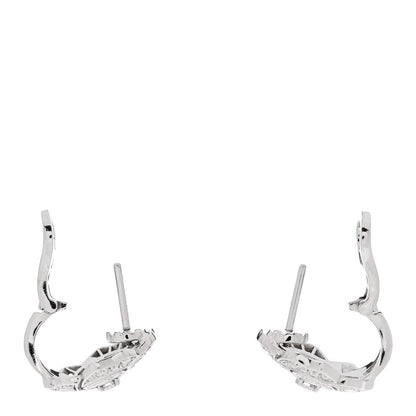 Chanel 18K White Gold Diamond Bouton de Camelia Earrings 3 of 4