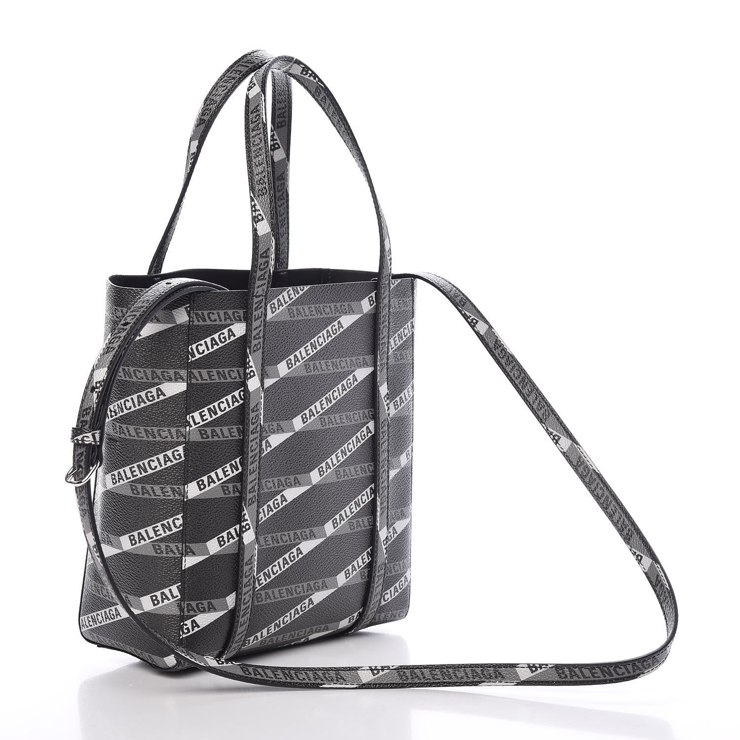 Balenciaga Coated Canvas Losange Monogram Mini Tote Black Grey 3 of 8
