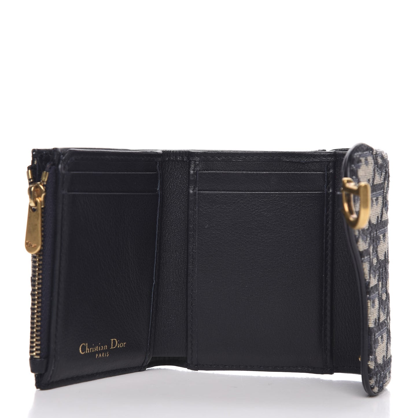 Oblique Saddle Lotus Wallet Blue