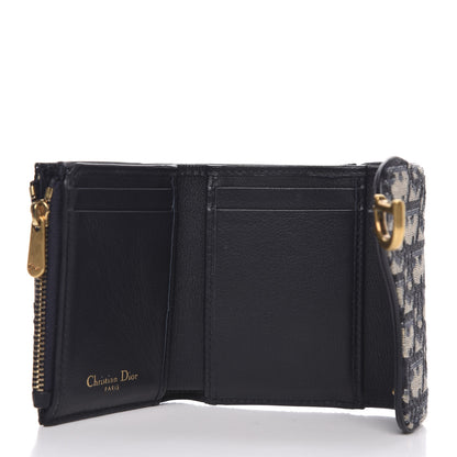 Christian Dior Oblique Saddle Lotus Wallet Blue 5 of 8