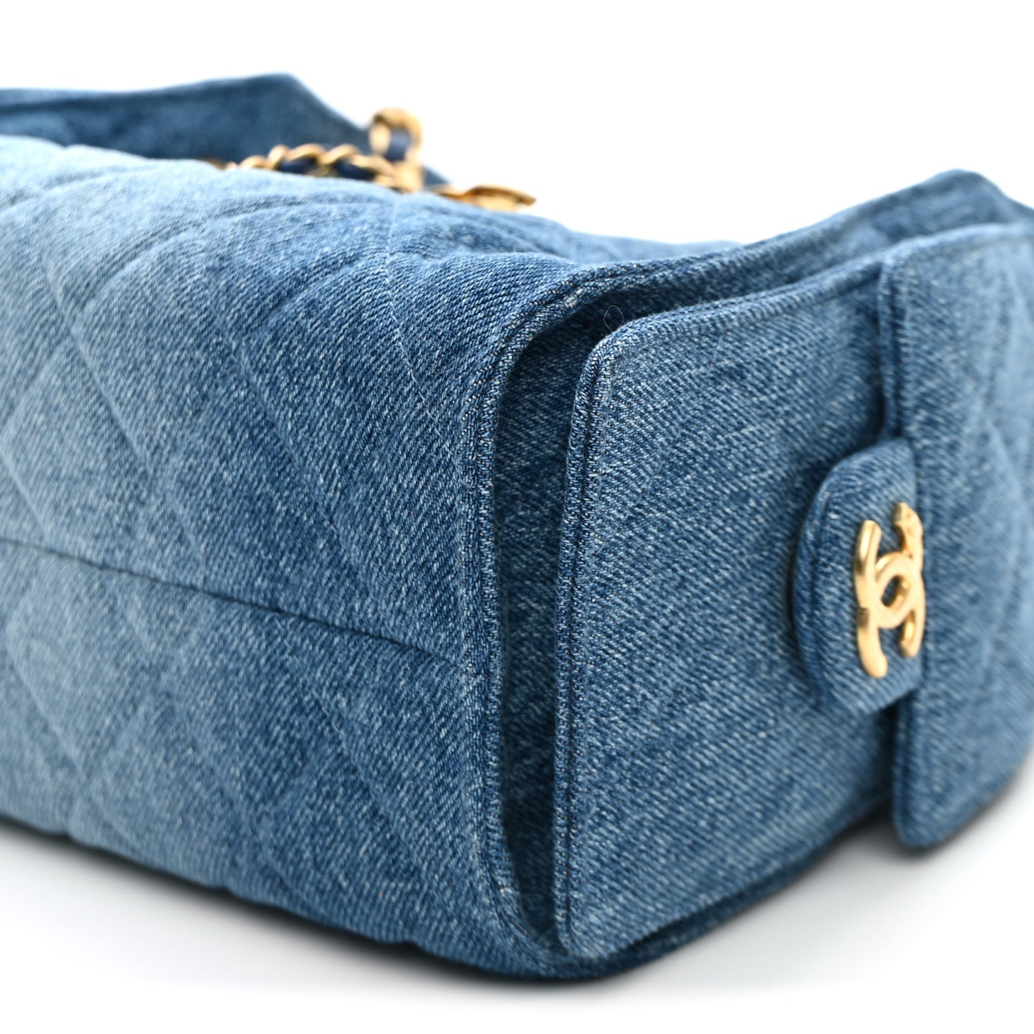 Chanel Washed Denim Quilted Mini Chanel 25 Handbag Blue 10 of 10