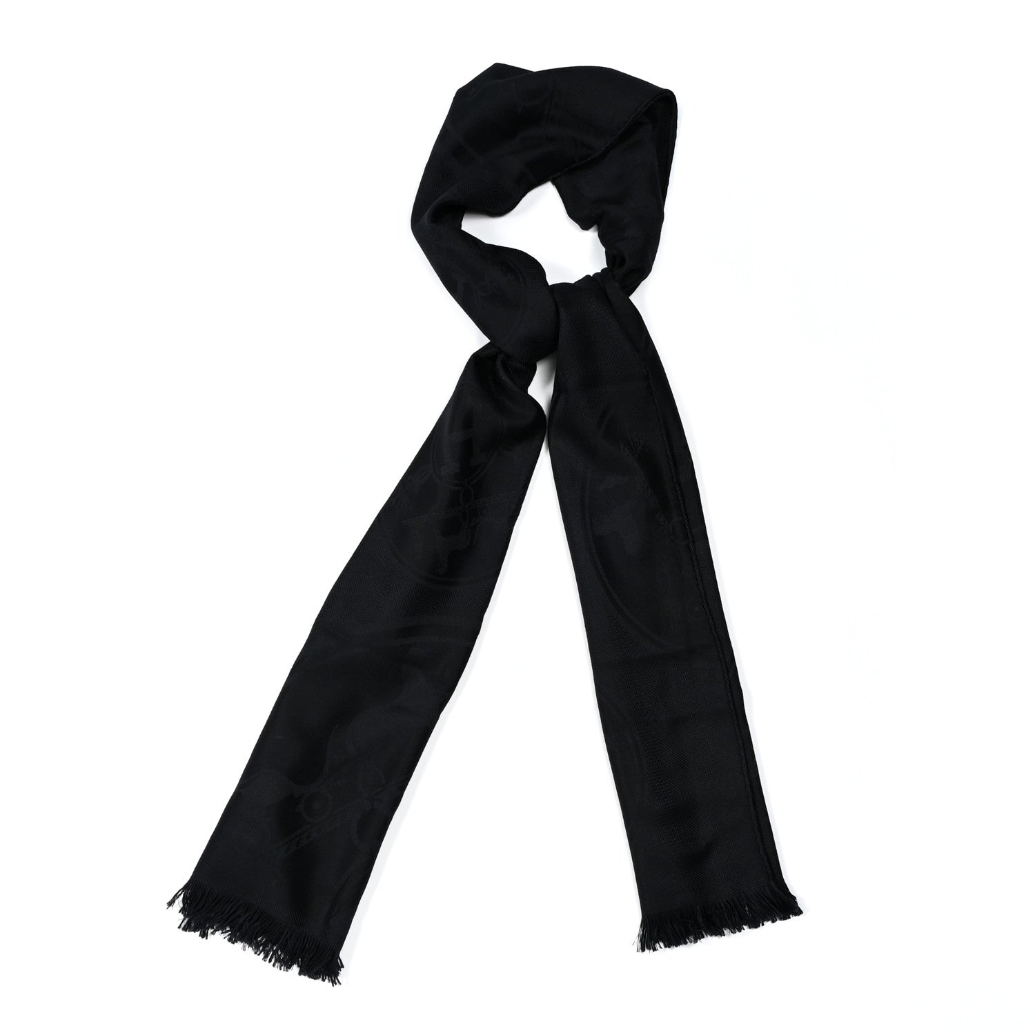 Hermes Cashmere Silk New Libris Stole Black 1 of 4