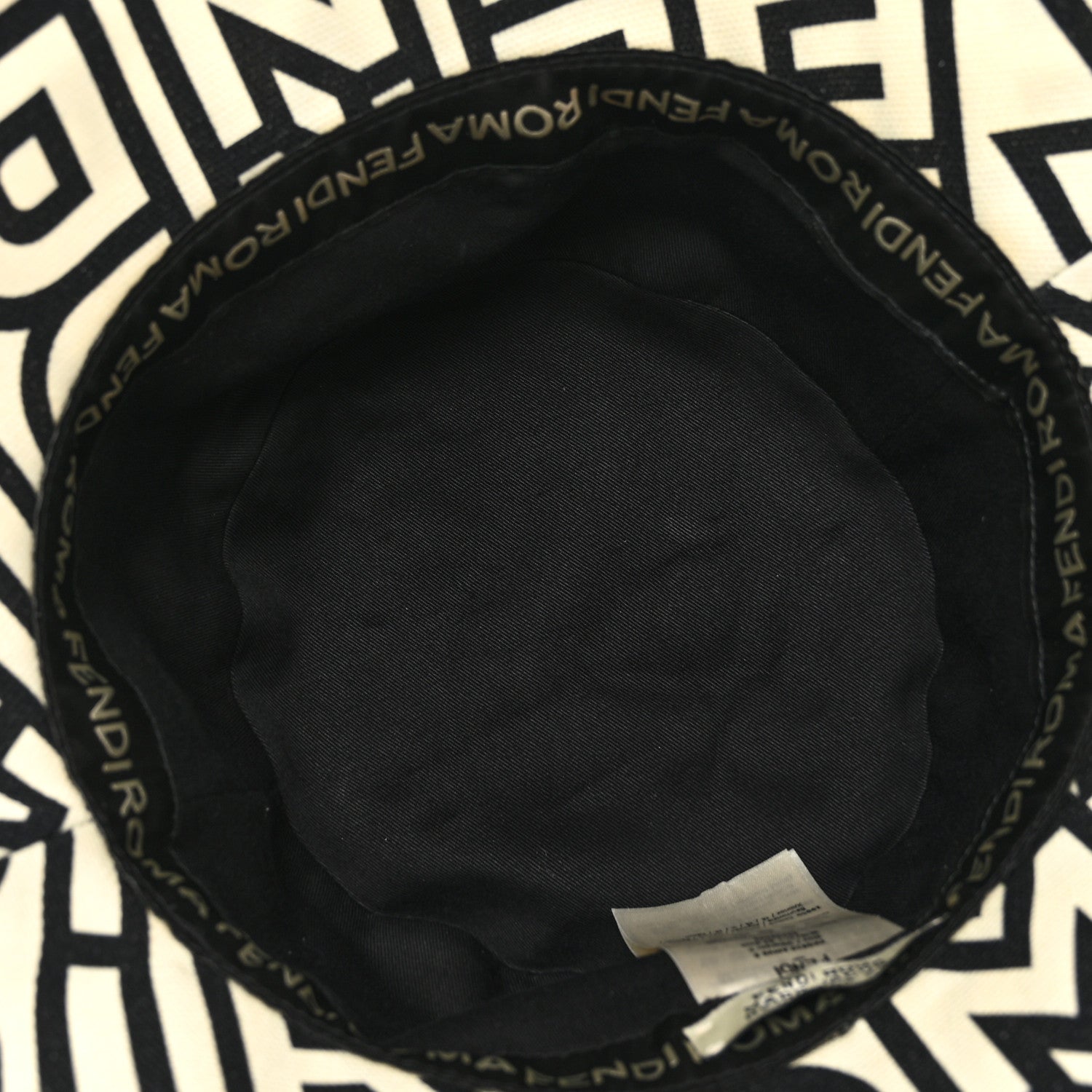 Fendi x MARC JACOBS Canvas Logo Print Bucket Hat S Black White 6 of 7