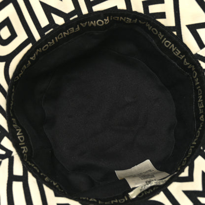 Fendi x MARC JACOBS Canvas Logo Print Bucket Hat S Black White 6 of 7