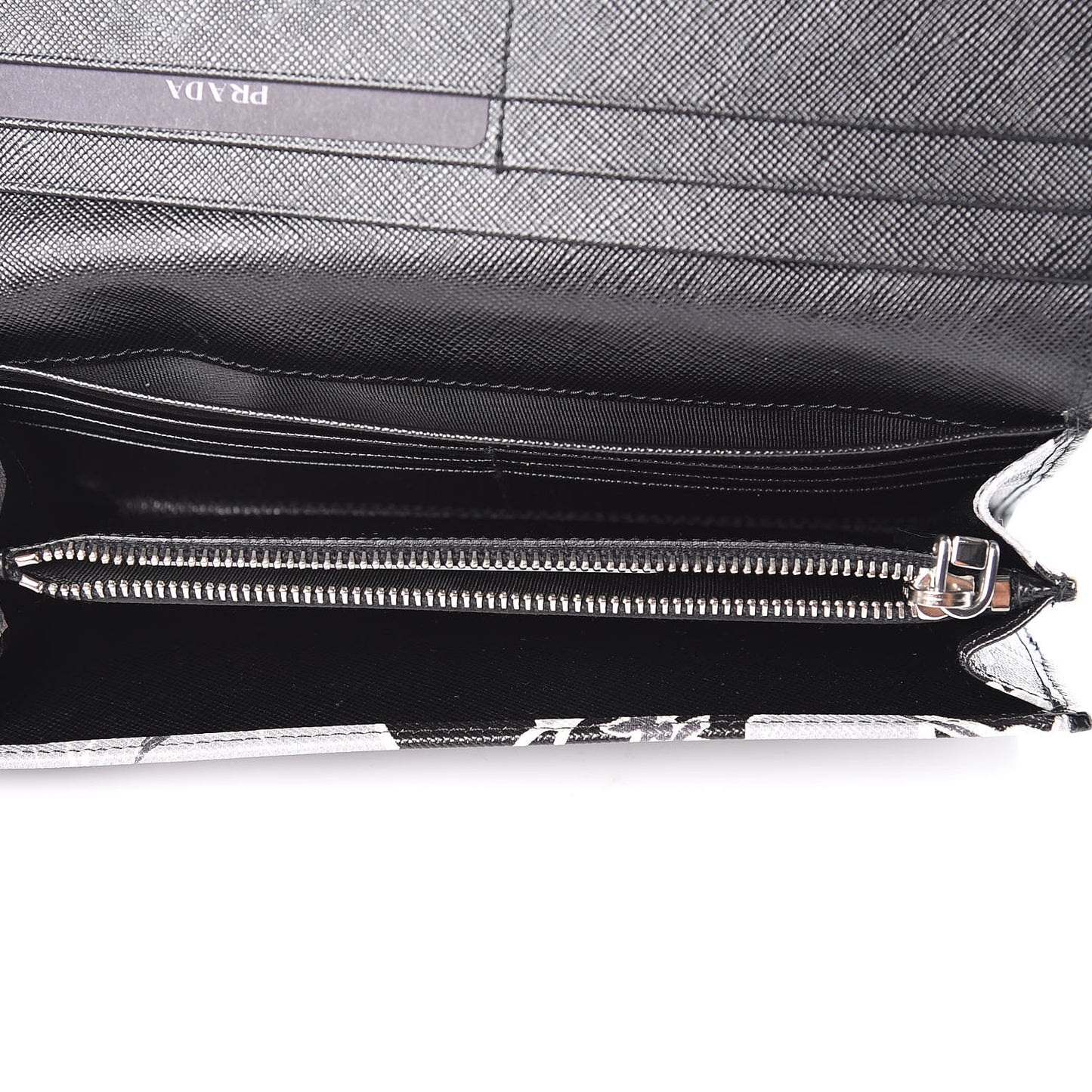 Saffiano Floral Print Continental Flap Wallet Black