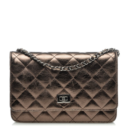 Chanel Metallic Aged Calfskin Quilted Reissue Wallet On Chain WOC Bronze 1 of 8