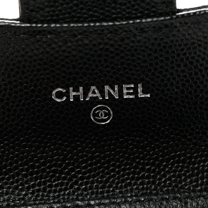 Chanel Caviar Quilted Flap Card Holder On Chain Black 6 of 8