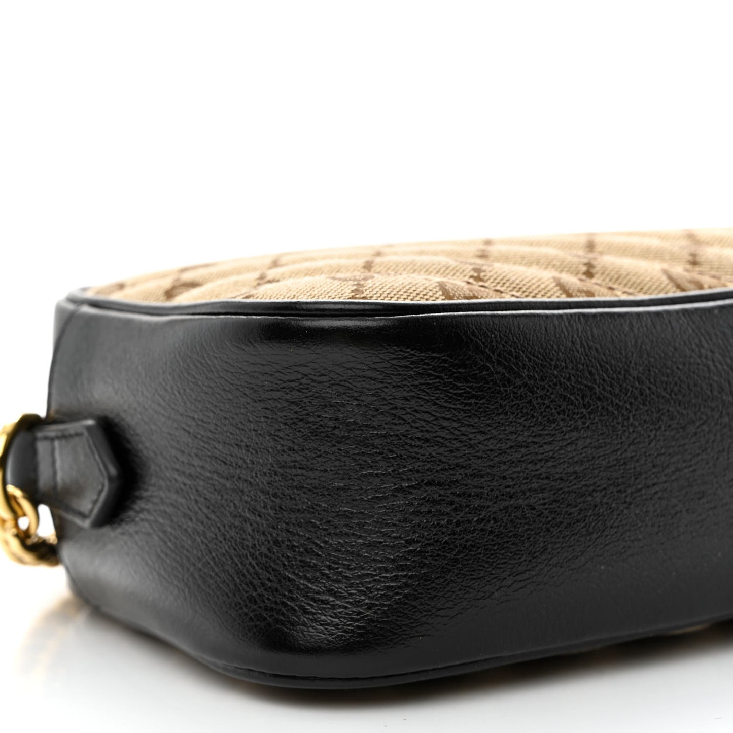 Monogram Matelasse Diagonal Small GG Marmont Chain Shoulder Bag Beige Black