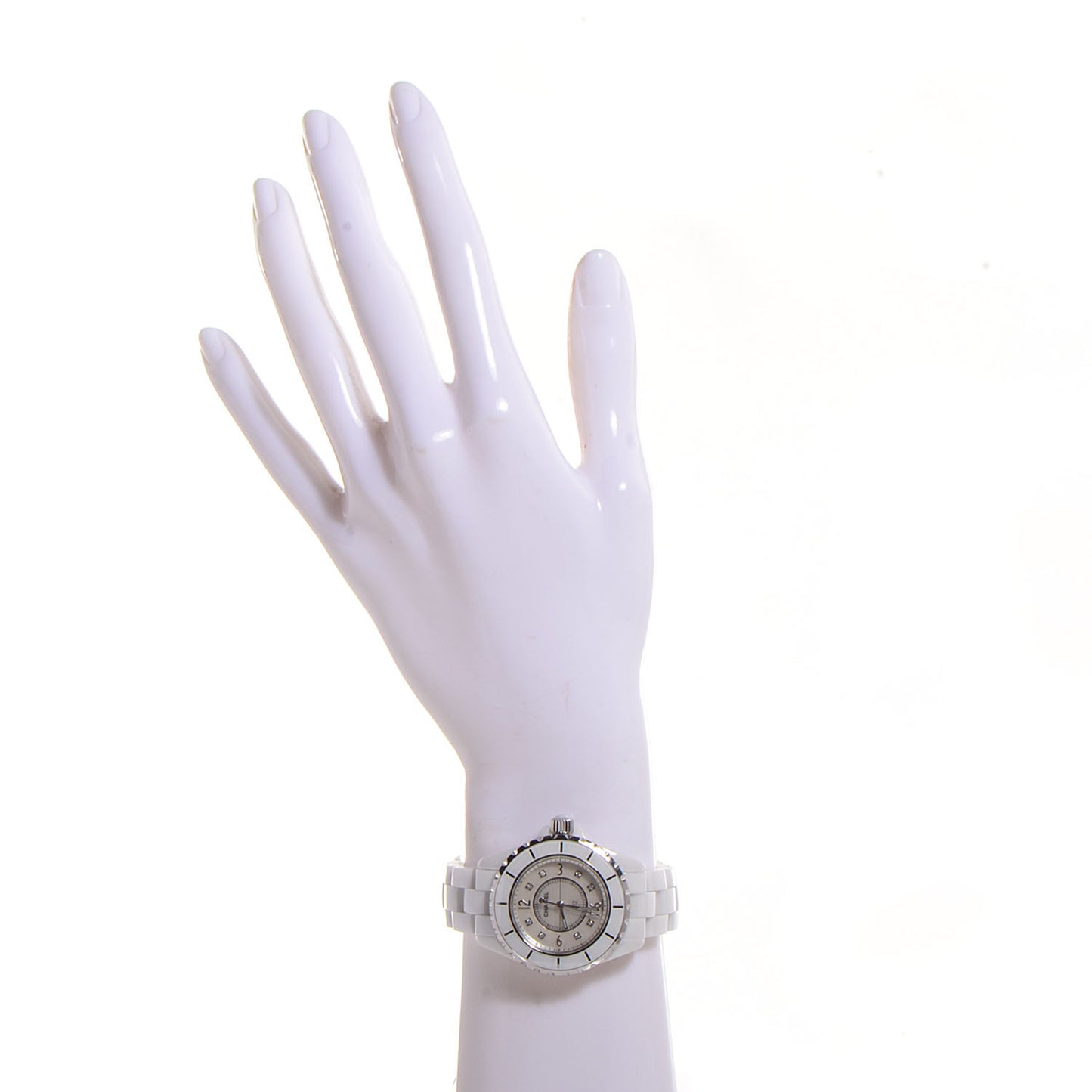 Stainless Steel Ceramic Diamond 33mm J12 Quartz Watch White