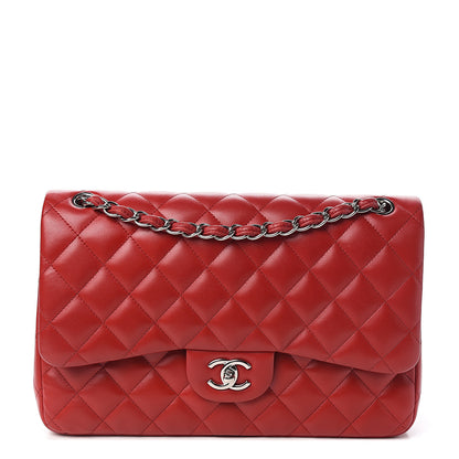 Chanel Lambskin Quilted Jumbo Double Flap Red 1 of 11