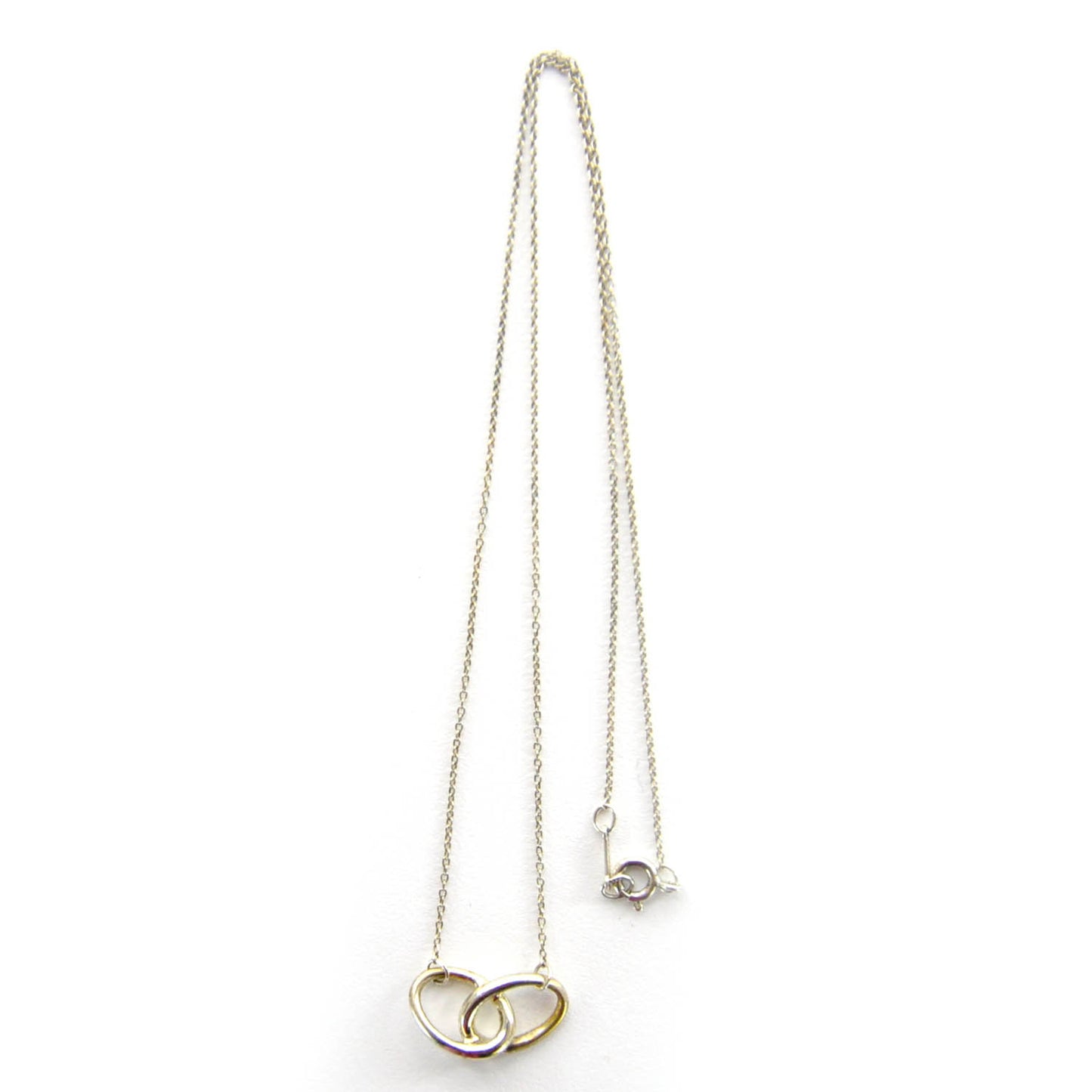 Silver Elsa Peretti Interlocking Ovals Pendant Necklace
