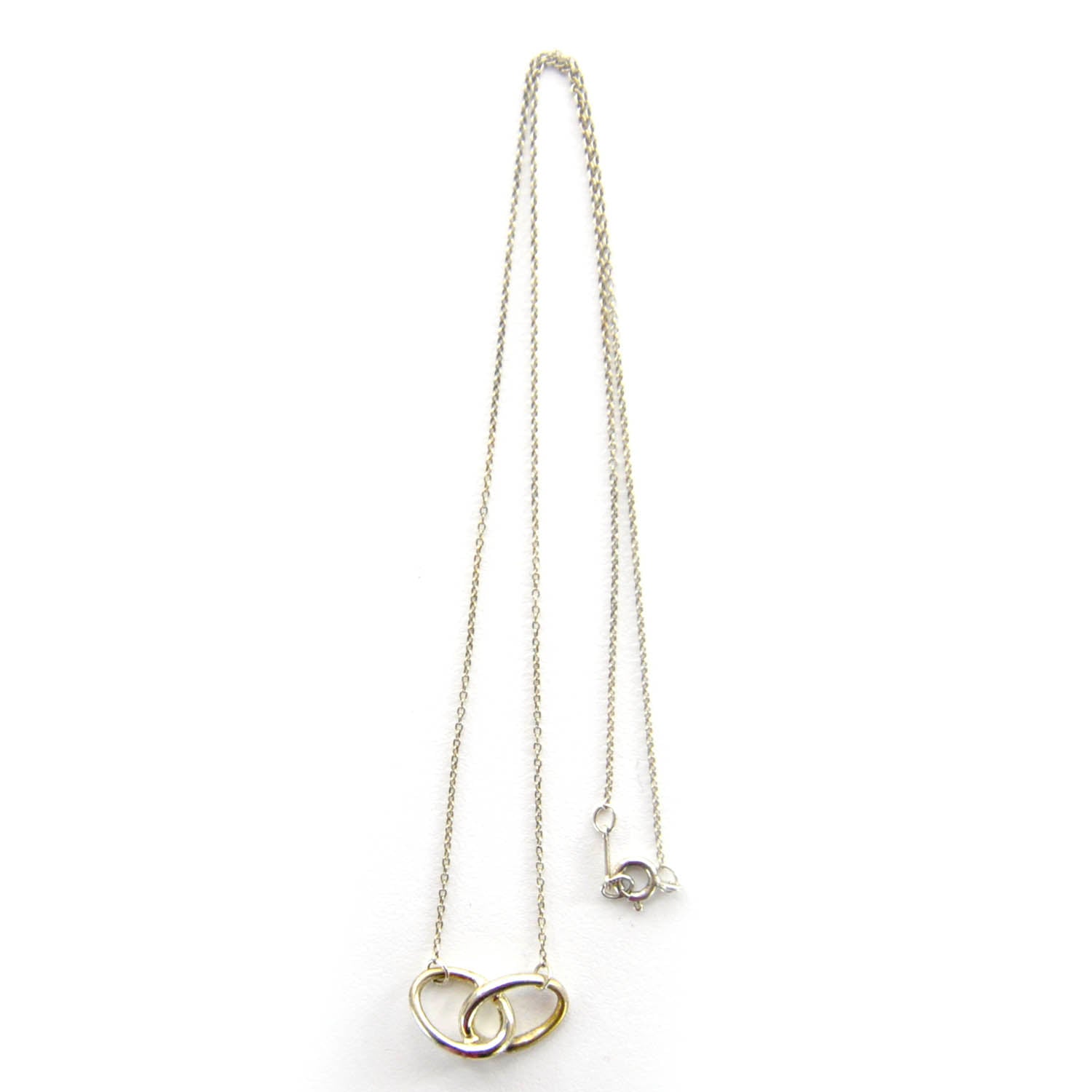 Tiffany Silver Elsa Peretti Interlocking Ovals Pendant Necklace 1 of 5