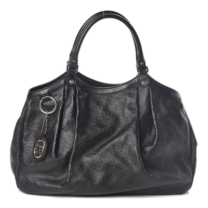 Gucci Guccissima Large Sukey Tote Black 1 of 9
