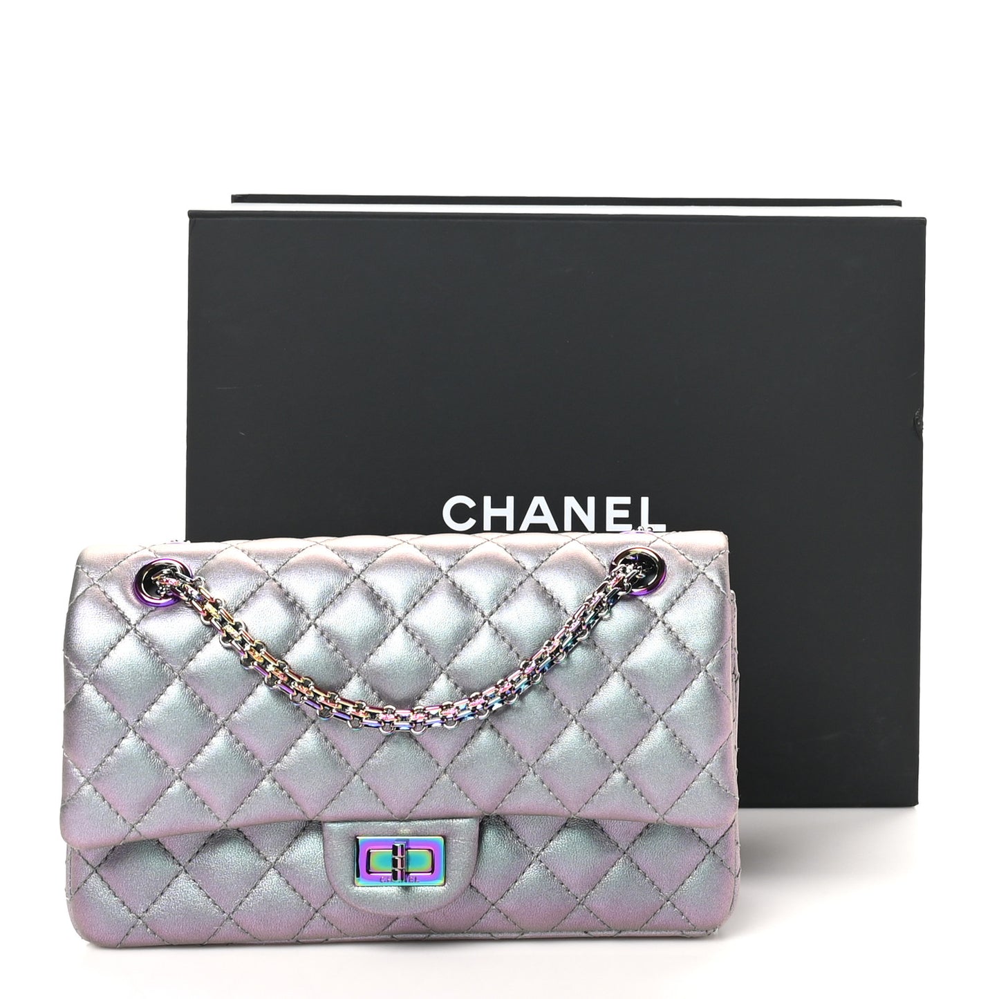 Iridescent Lambskin Quilted 2.55 Reissue 225 Flap Light Purple