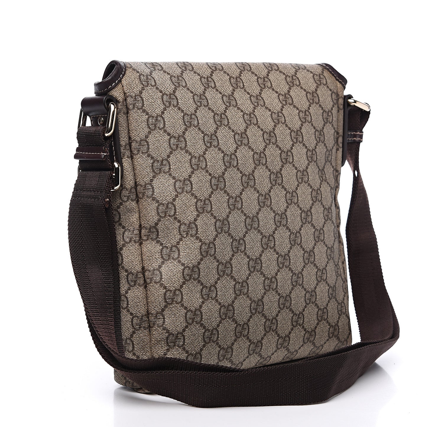 GG Plus Monogram Small Flap Messenger Bag Beige Dark Brown