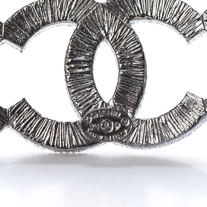 Chanel Crystal CC Hair Clip Barrette Ruthenium 3 of 3