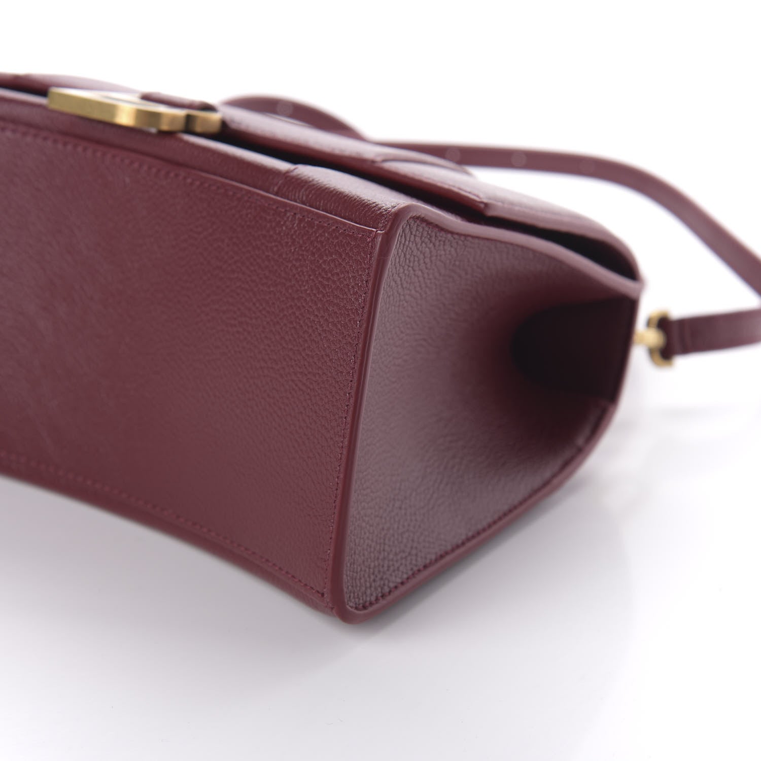Balenciaga Grained Calfskin Small Hourglass Top Handle Bag Dark Red 7 of 9