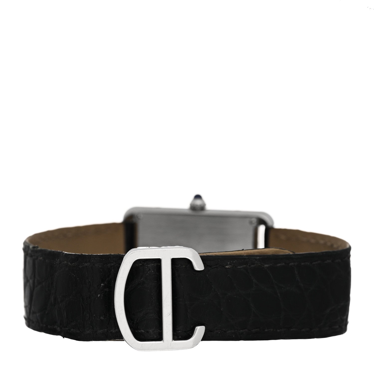 Cartier Stainless Steel Alligator 27mm Tank Solo Quartz Watch 3 of 5