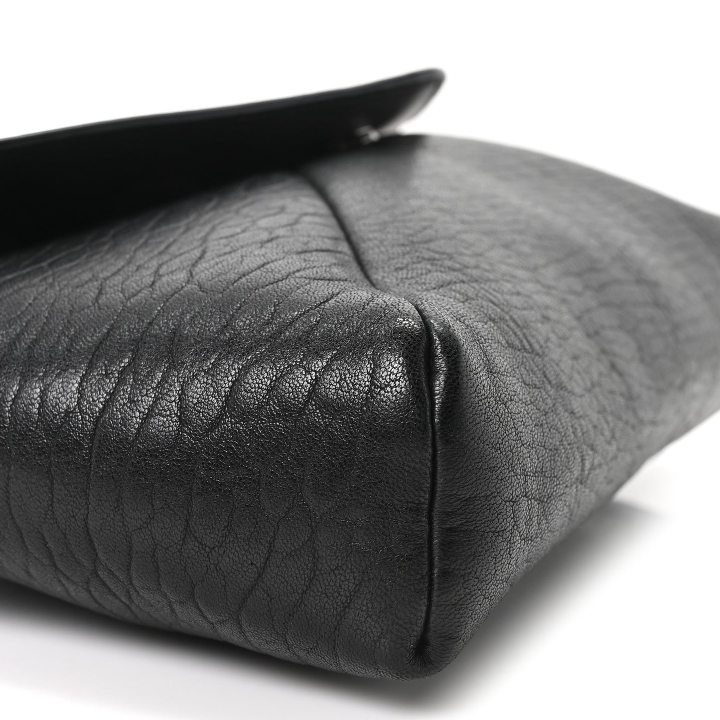 Grained Lambskin Small Cassandre Envelope Pouch Black