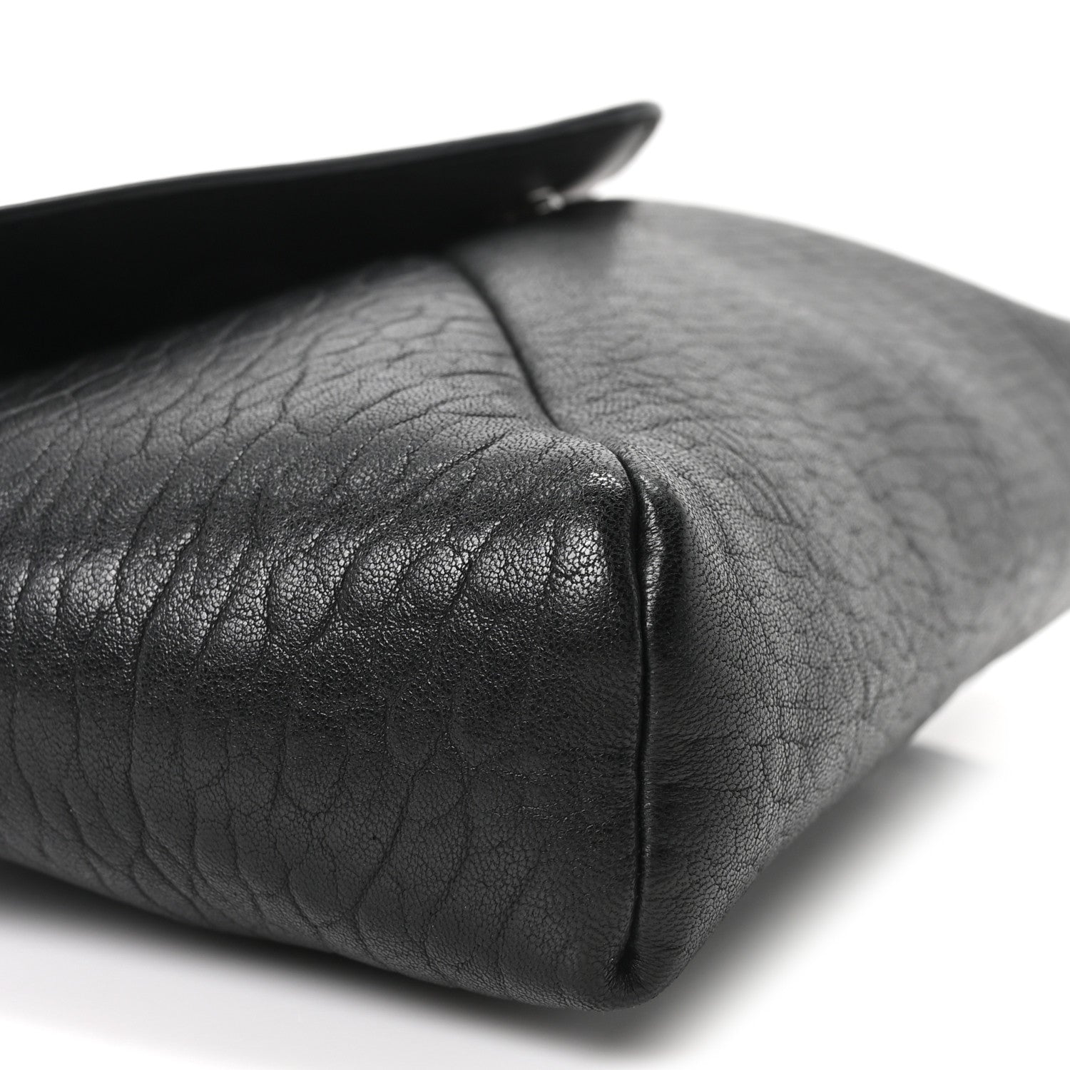 Saint Laurent Grained Lambskin Small Cassandre Envelope Pouch Black 8 of 9