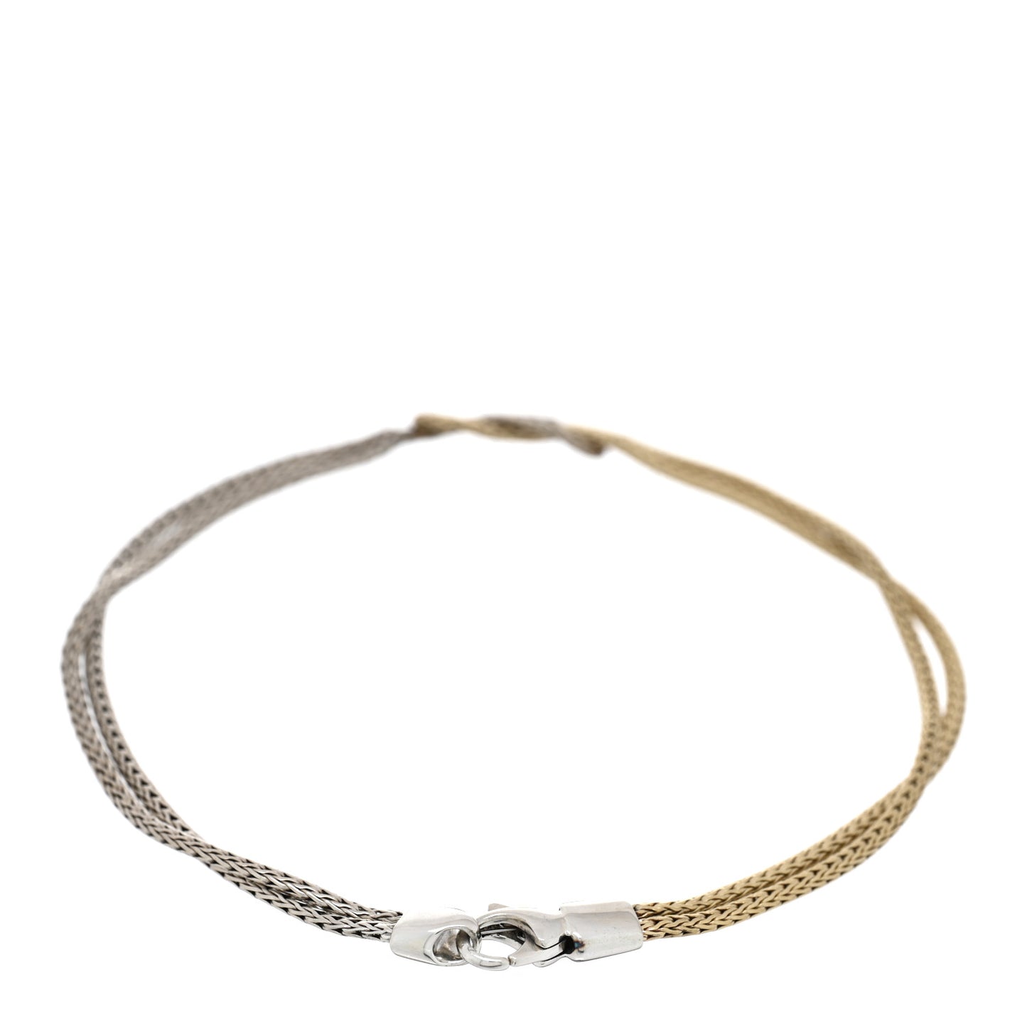 Sterling Silver 14K Yellow Gold 3.6mm Love Knot Bracelet