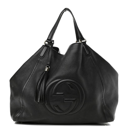 Gucci Pebbled Calfskin Large Soho Shoulder Bag Black 1 of 19