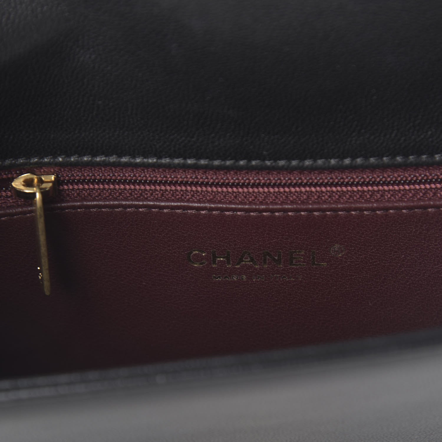Chanel Shiny Sheepskin Chevron Quilted Mini Collar and Tie Flap Black 8 of 10