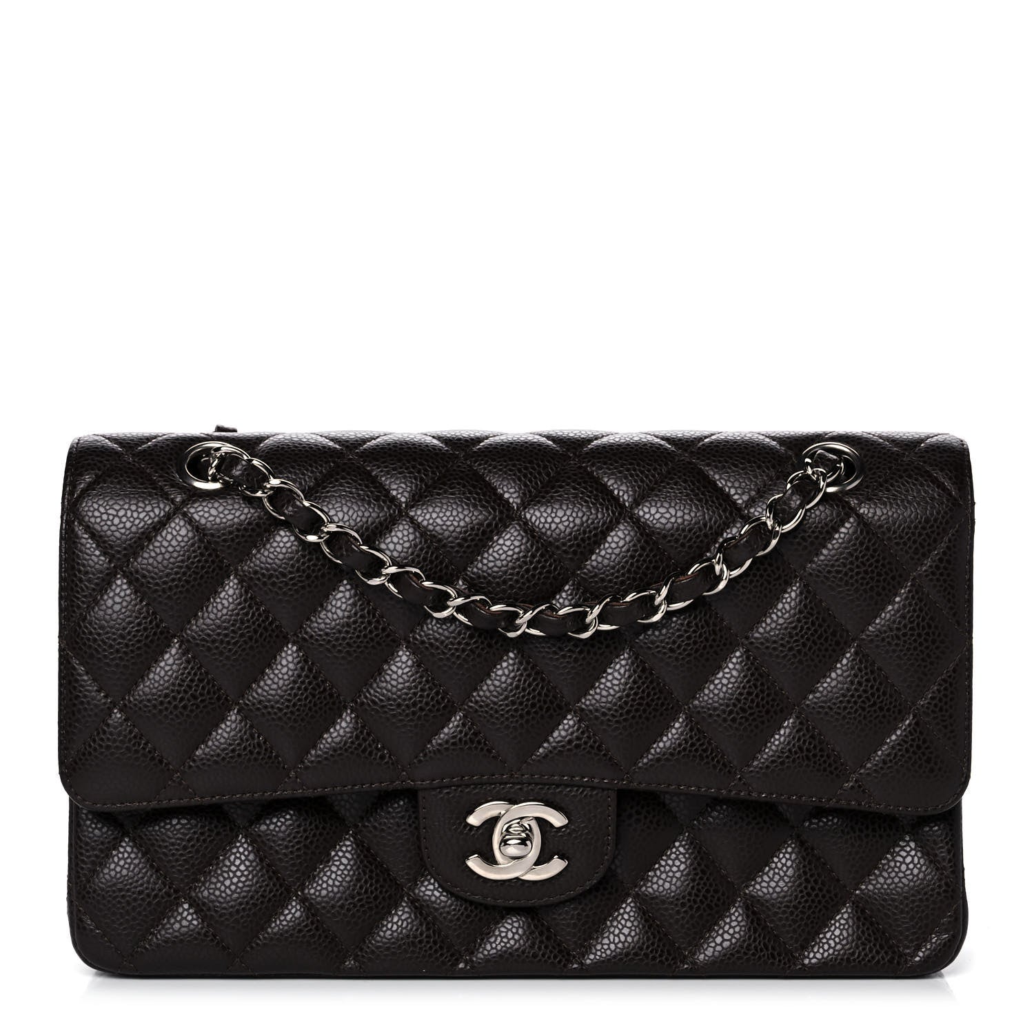 Chanel Caviar Quilted Medium Double Flap Dark Brown 1 of 11