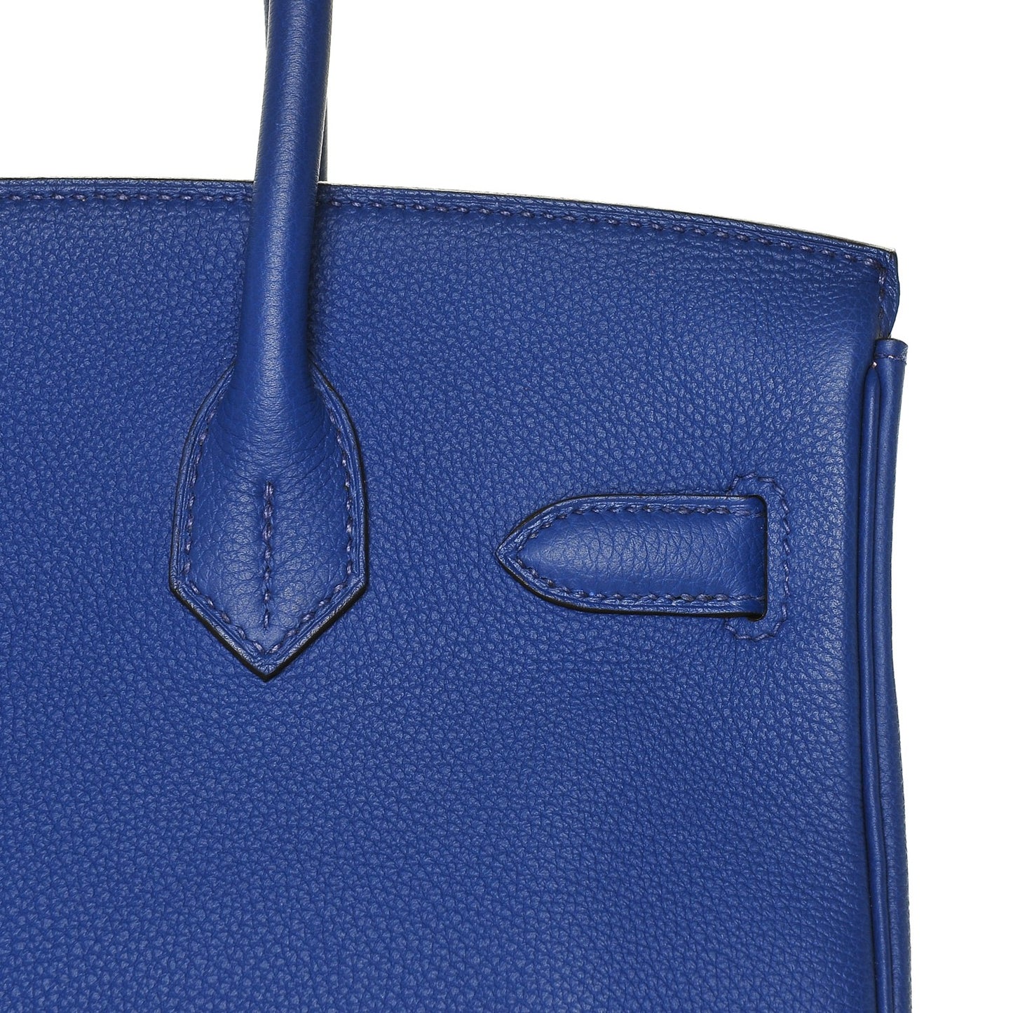 Togo Horseshoe Birkin 30 Bleu Electrique Rose Lipstick