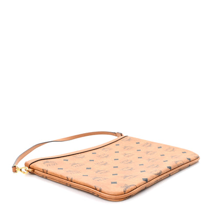 MCM Visetos Liz Shopper Tote Pouch Cognac 4 of 10