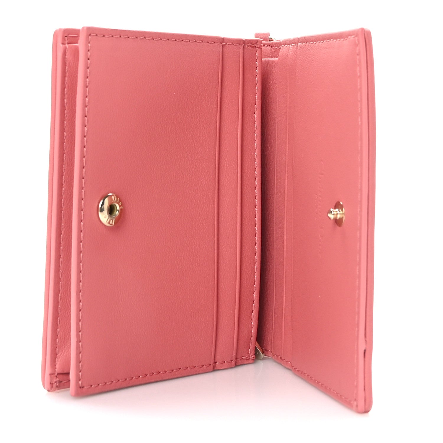 Christian Dior Lambskin Cannage Mini Lady Dior Wallet Pink 5 of 8