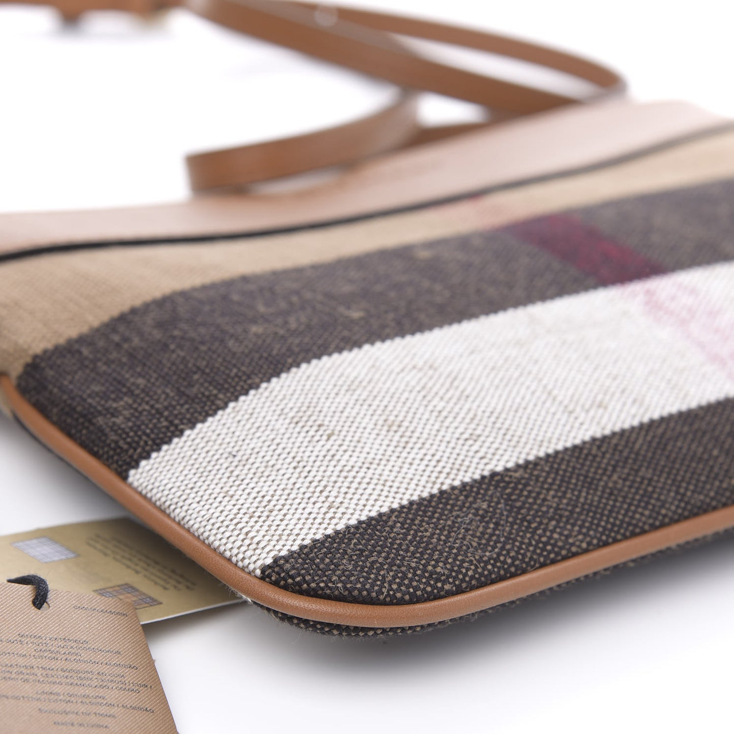 Mega Check Peyton Crossbody Clutch Bag Saddle Brown